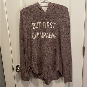 But first champagne light hoodie